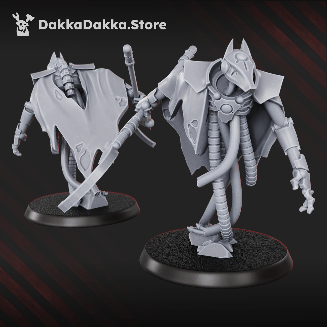 Necrotek Iron Guard Squad — 15 resin sci-fi undead warrior miniatures with shields, blades and biomechanical armour, 33–38mm scale