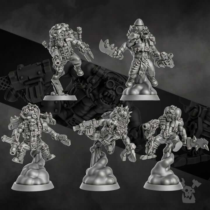 Da Full Waaagh! Space Orks 11-unit resin army bundle with Mech Warboss and beast rider miniatures