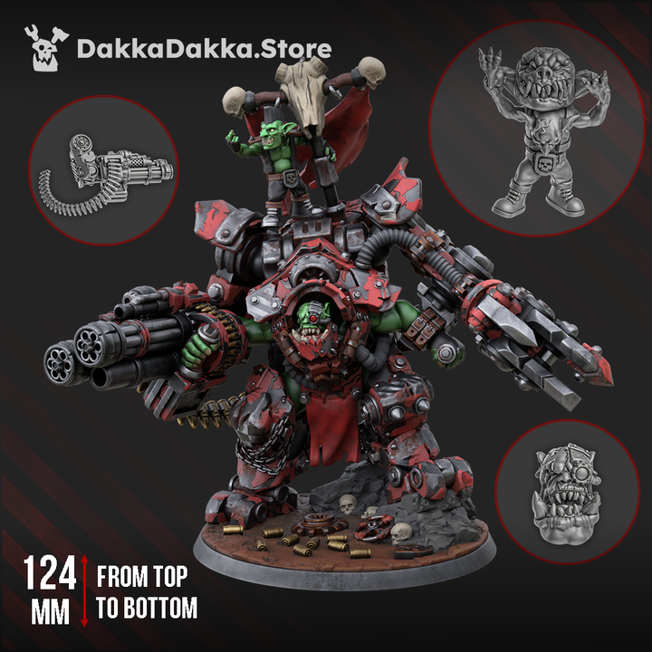 Da Starter Waaagh! – Space Orks Skirmish Bundle | OPR Grimdark Future | 32mm Resin Miniatures displayed with detailed parts.
