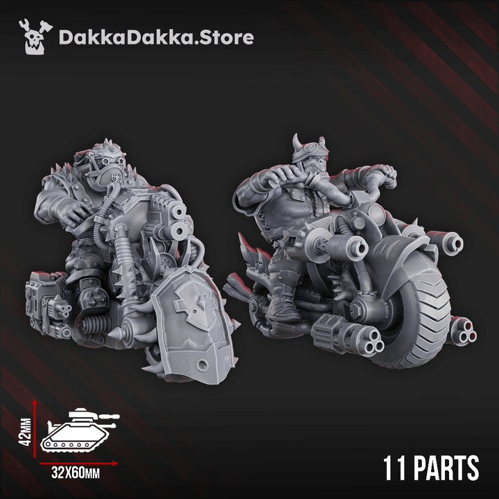 Da Starter Waaagh! – Space Orks Skirmish Bundle | OPR Grimdark Future | 32mm Resin Miniatures displayed with detailed parts.