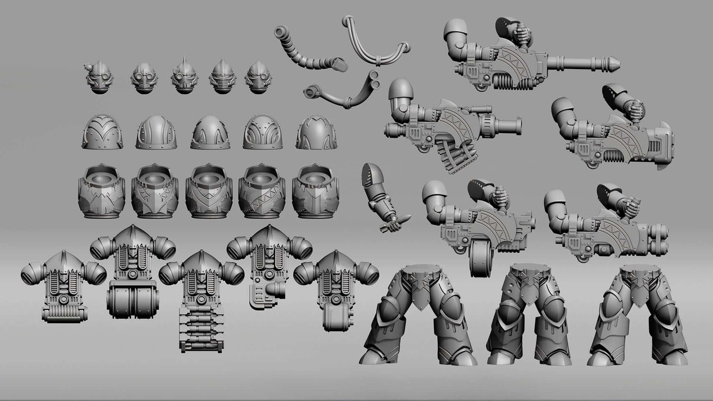 Wai Toa Delugers -  Sci-Fi Wargaming Miniatures, 32mm Scale