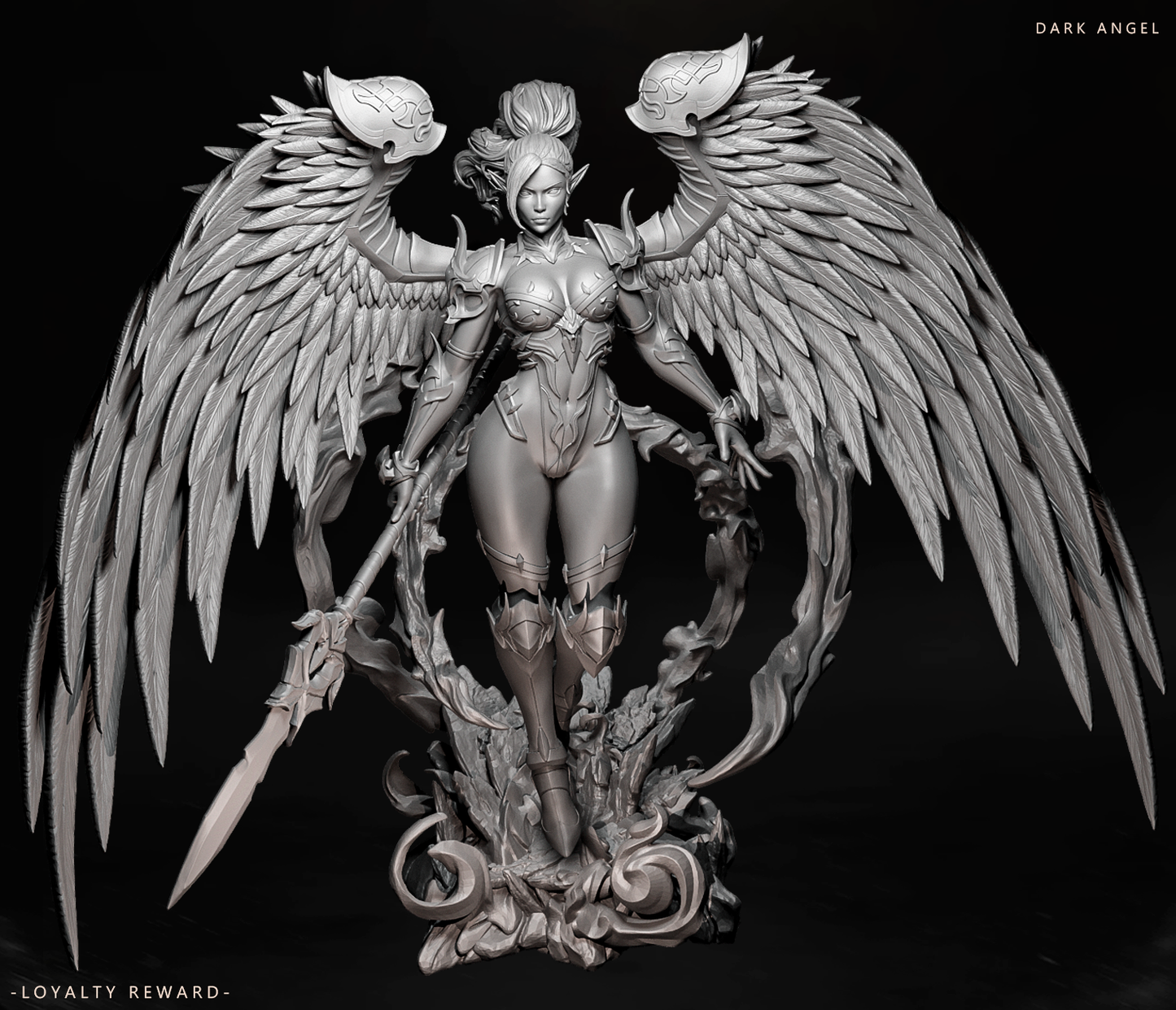 Fantasy Warrior - Dark Angel, Figurine for Fantasy RPG DnD, Pathfinder, Collectable