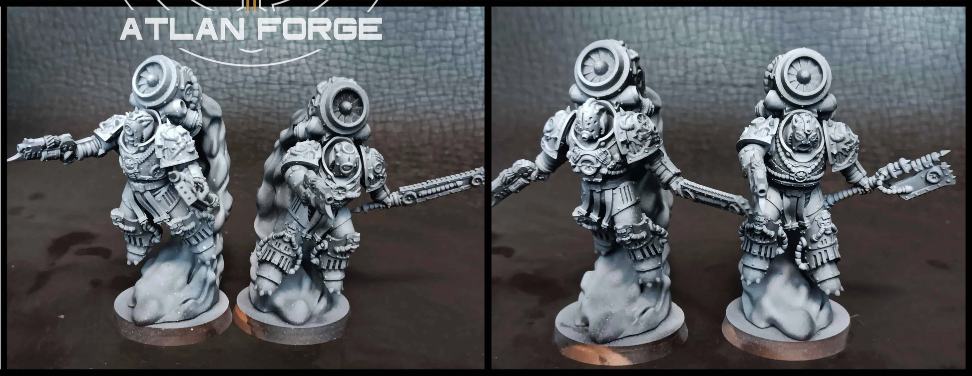 Diseased Mortis Alae Putris (Wings of Rot) — squad of 5 unpainted resin plague marines with insectoid wings, turbine helms, and corroded weapons
