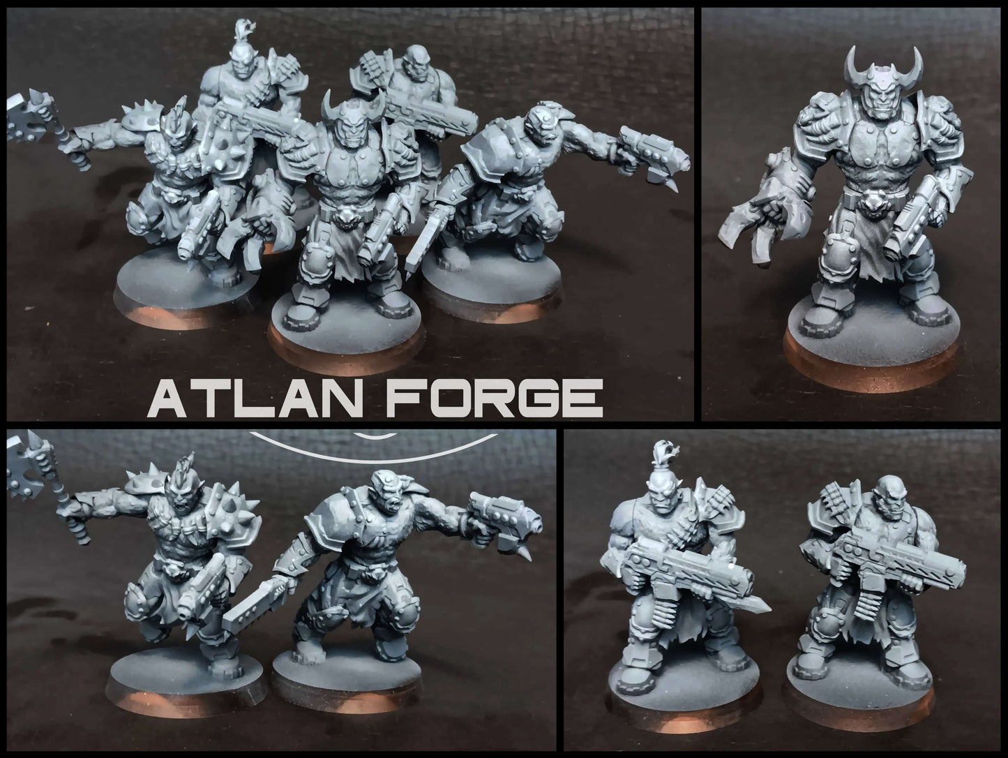 Grokk Warpack - squad of 10 unpainted resin greenskin brutes with heavy weapons, cleaver blades, and savage feral detail