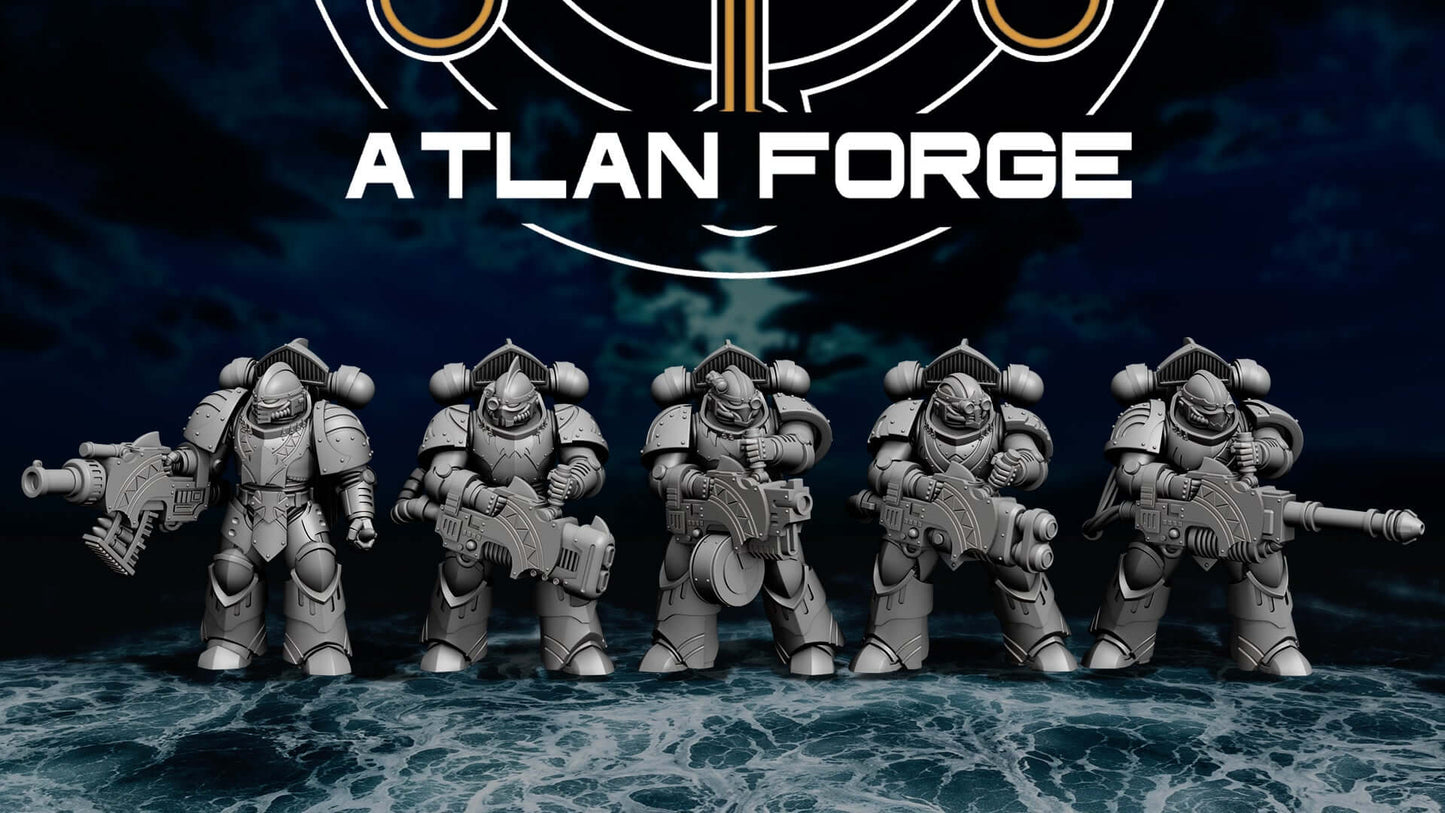 Wai Toa Delugers -  Sci-Fi Wargaming Miniatures, 32mm Scale