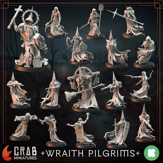 Wraith Pilgrims Core Set miniatures from Crab Miniatures, featuring gothic horror-themed models for wargaming.