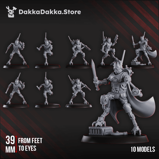  Sci-Fi Machine Cult Persecutors Contrakeens Squad resin cybernetic infantry miniatures set