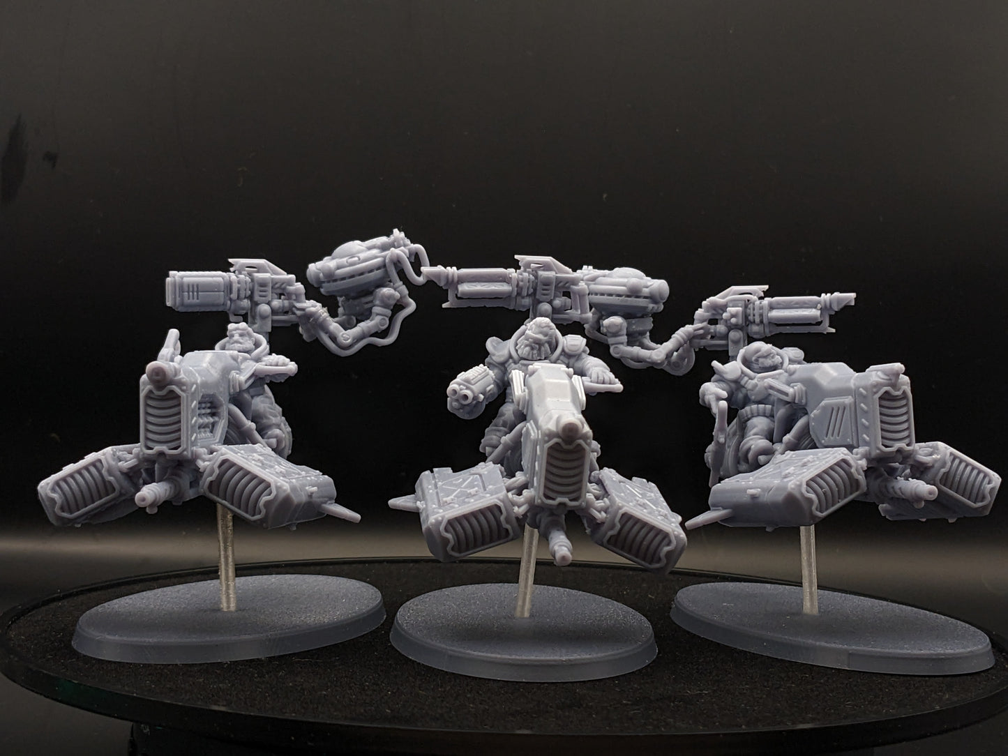 Space Dwarf Trigrav JetBikes - Sci-Fi Wargaming Miniatures, 32mm