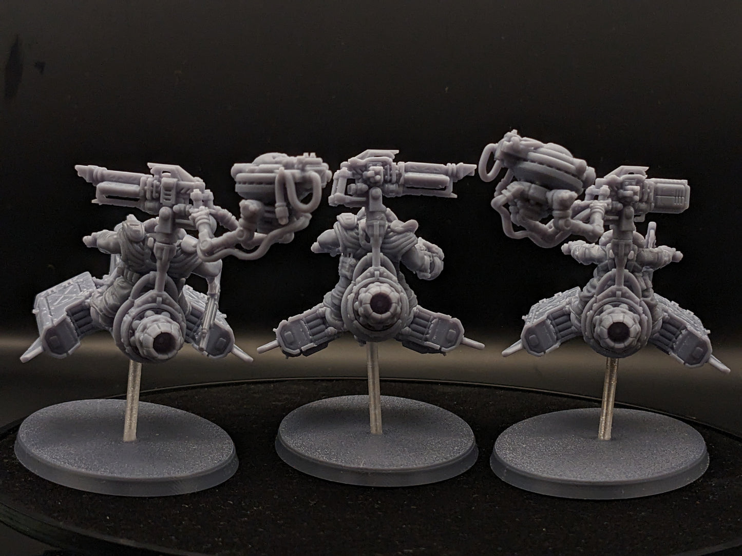 Space Dwarf Trigrav JetBikes - Sci-Fi Wargaming Miniatures, 32mm