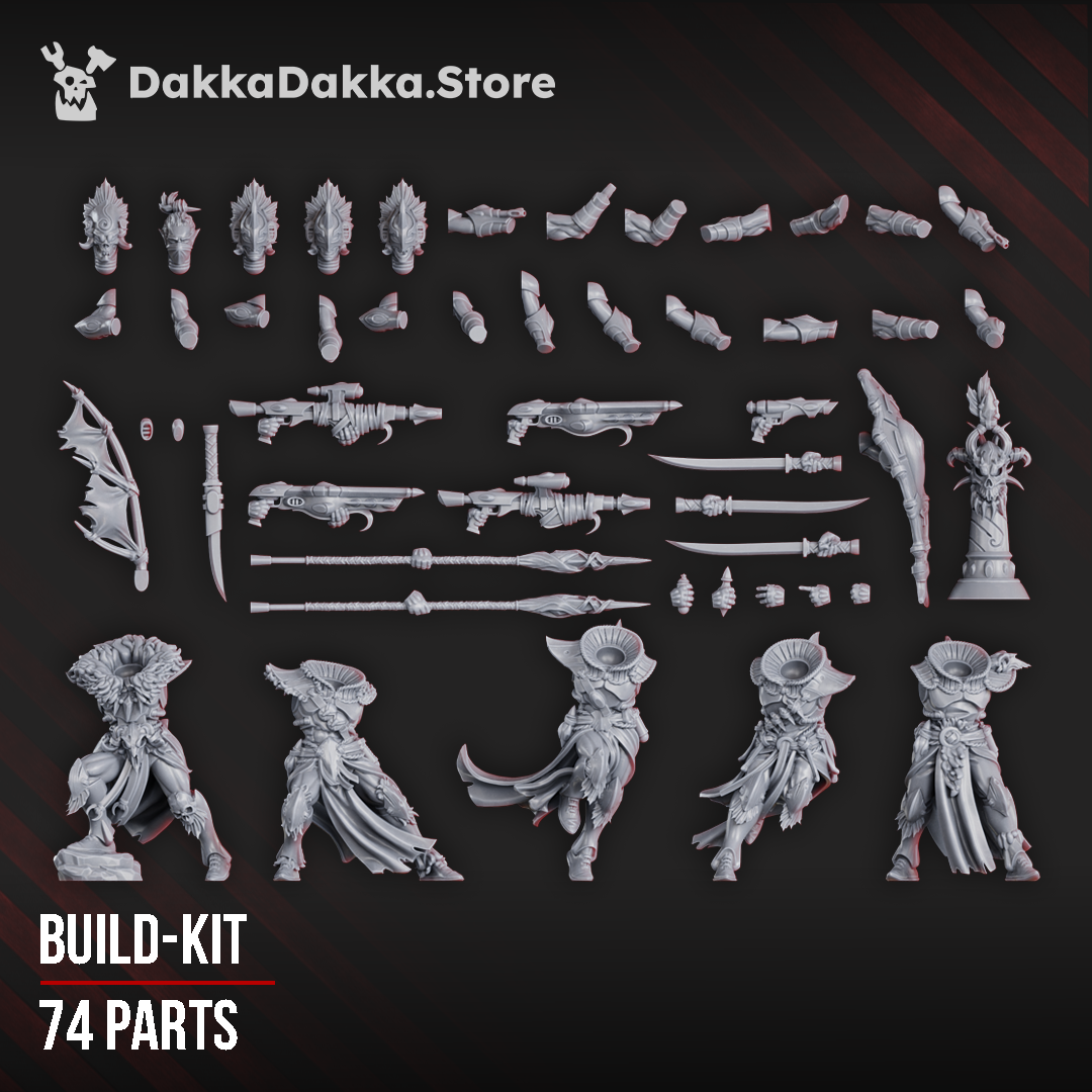 Gothic Sci-Fi Space Elf Warriors - Parlous Hermits Build Kit