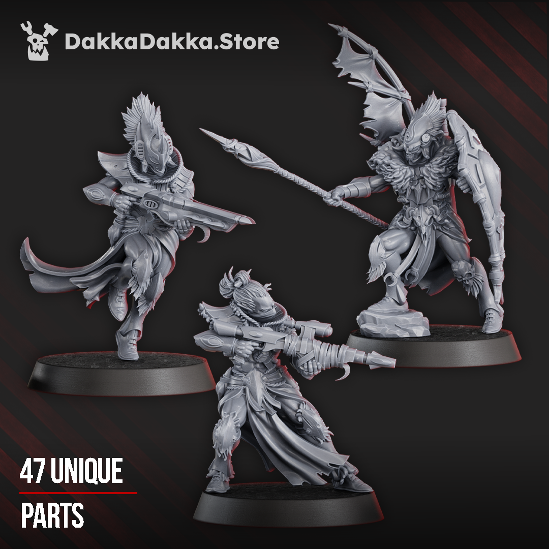 Gothic Sci-Fi Space Elf Warriors - Parlous Hermits Build Kit