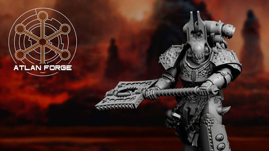 Hades Demented Squad miniature by Atlan Forge, featuring detailed design on a sci-fi battlefield backdrop.