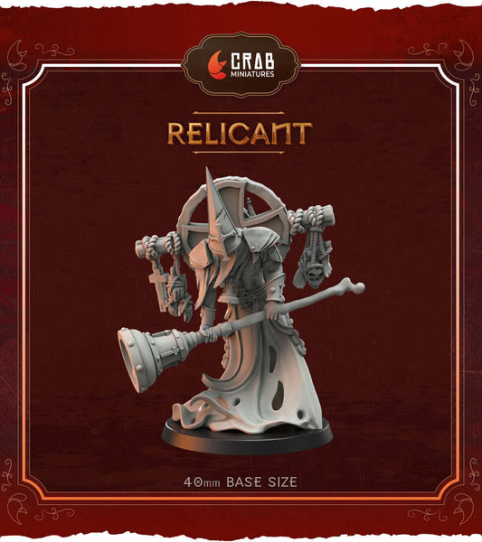Relicant miniature by Crab Miniatures, 40mm base, designed for grimdark wargames and gothic horror battles.