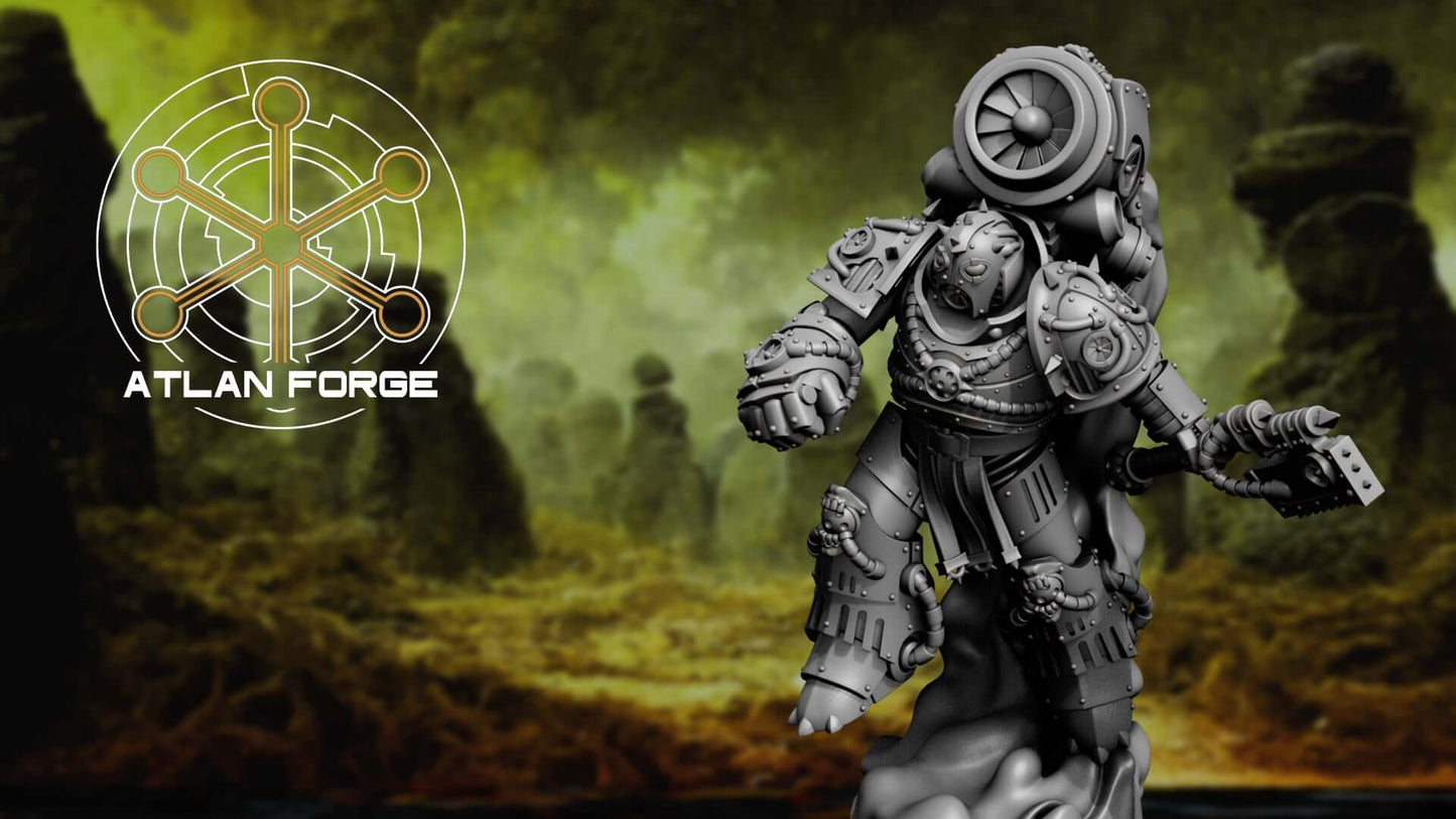 Diseased Mortis Alae Putris (Wings of Rot) — squad of 5 unpainted resin plague marines with insectoid wings, turbine helms, and corroded weapons