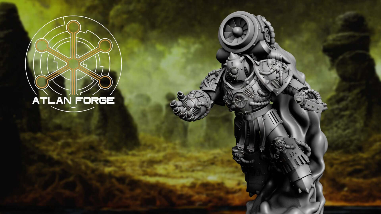 Diseased Mortis Alae Putris (Wings of Rot) — squad of 5 unpainted resin plague marines with insectoid wings, turbine helms, and corroded weapons