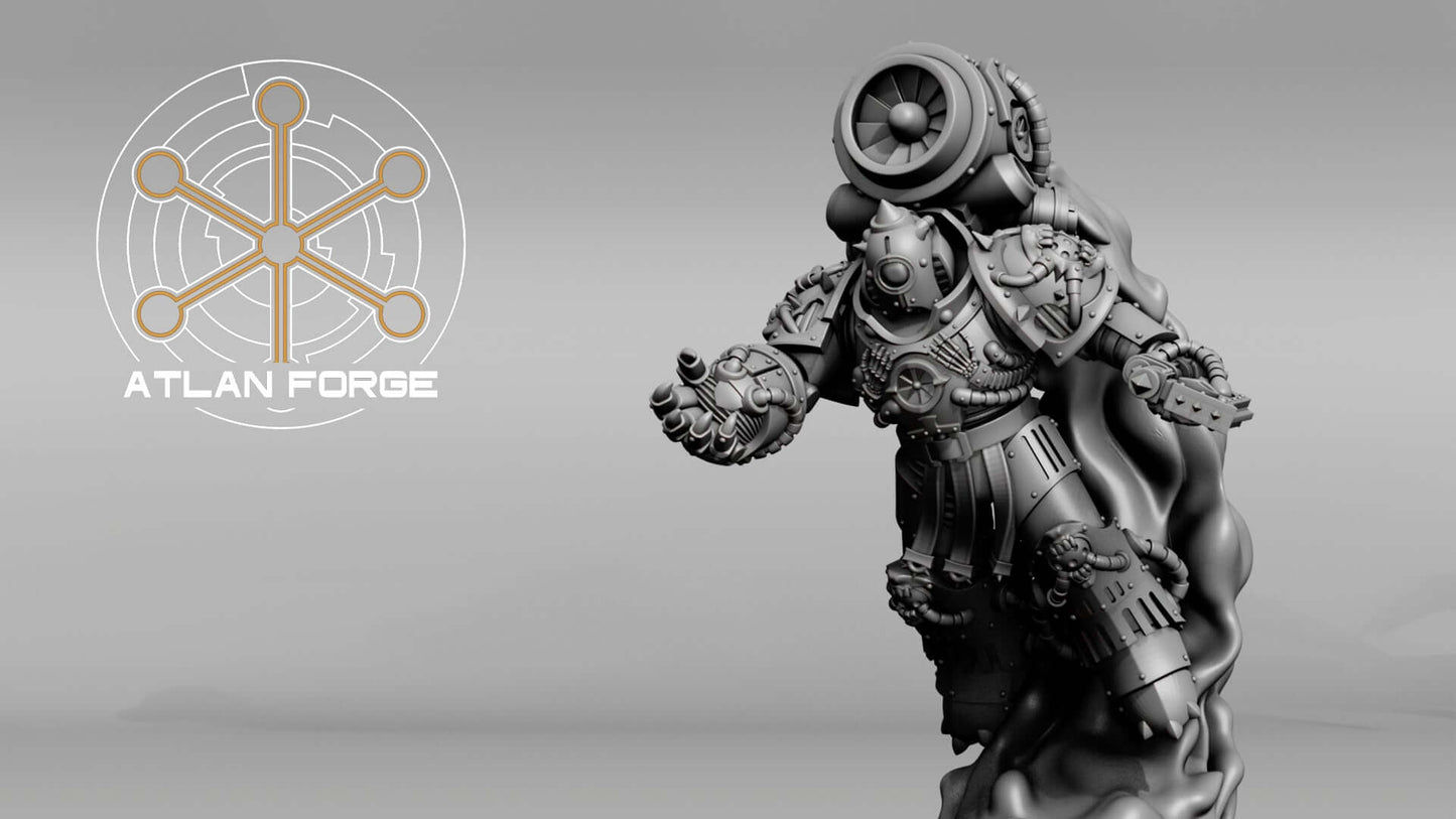 Diseased Mortis Alae Putris (Wings of Rot) — squad of 5 unpainted resin plague marines with insectoid wings, turbine helms, and corroded weapons