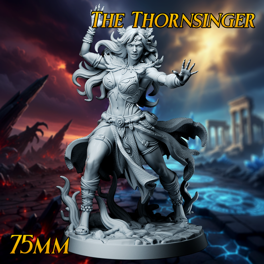 The Thornsinger 75mm nature druid resin miniature by Print Fantasy