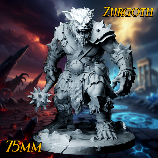 Zurgoth 75mm chaos troll brute resin miniature