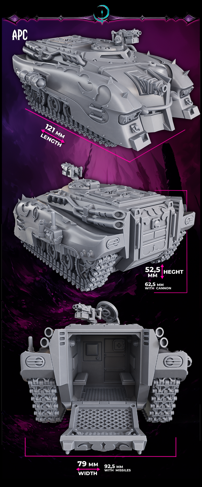 Gomorrah Idolaters APC – 28mm sci-fi chaos cult resin vehicle