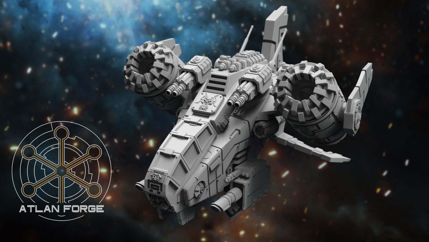 Thunderclaw Gunship resin sci-fi miniature with twin rotary engines and heavy weapons