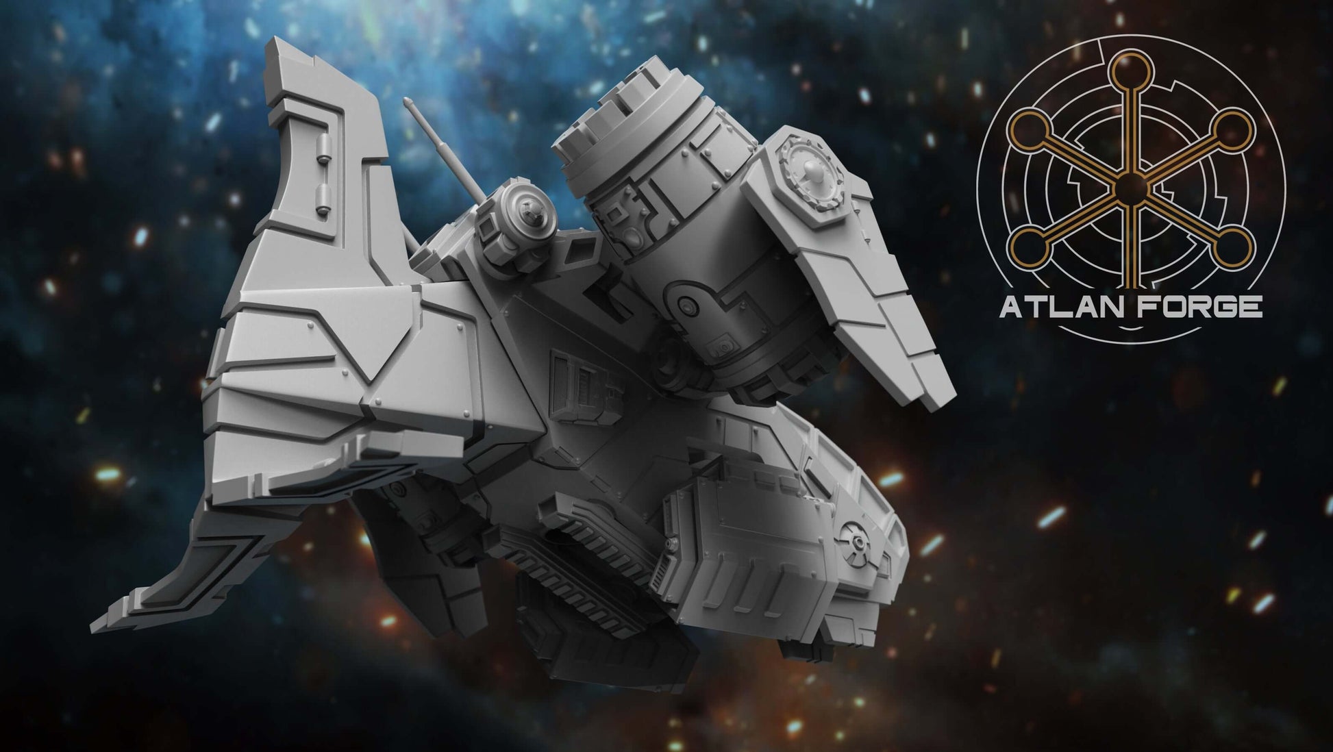 Thunderclaw Gunship resin sci-fi miniature with twin rotary engines and heavy weapons