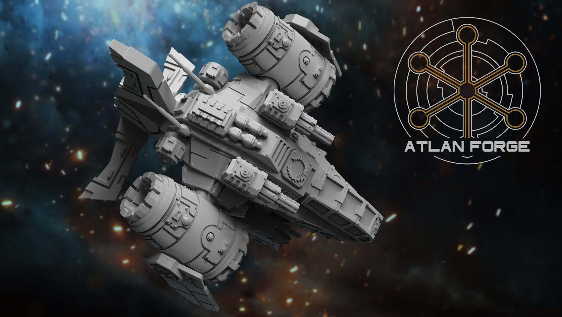 Thunderclaw Gunship resin sci-fi miniature with twin rotary engines and heavy weapons