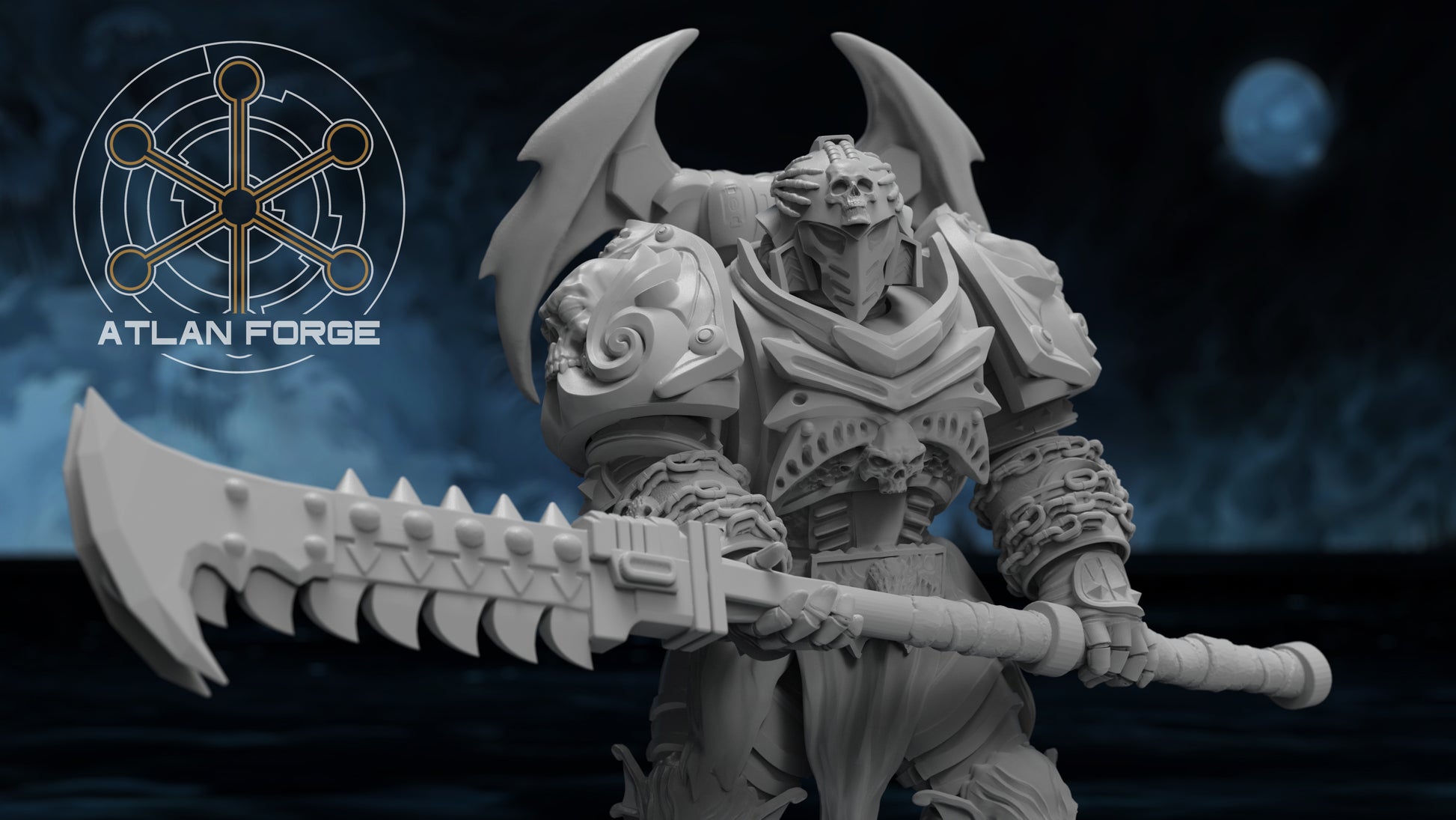 Nekramoroi Exsanguinators 32mm resin miniature squad of five grimdark chaos warriors by AtlanForge