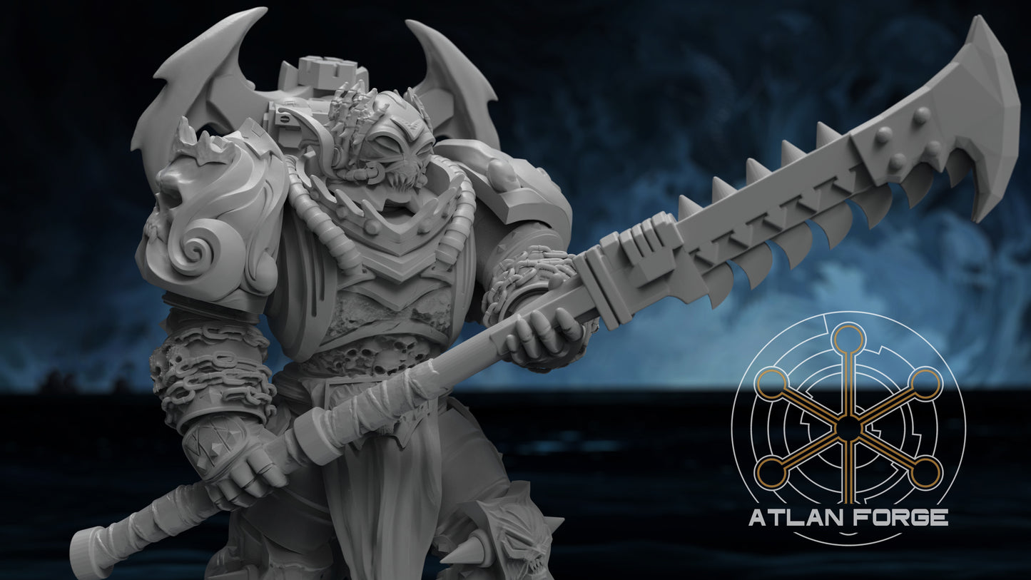 Nekramoroi Exsanguinators 32mm resin miniature squad of five grimdark chaos warriors by AtlanForge