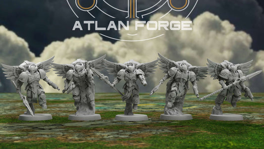 Angelic Ophanim Squad - Sci-Fi Wargaming Miniatures, 32mm