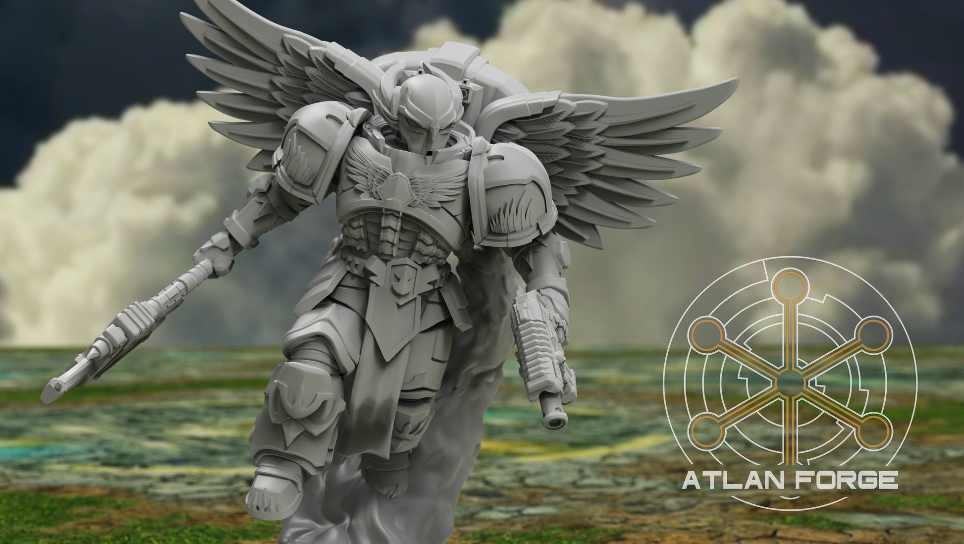 Angelic Ophanim Squad - Sci-Fi Wargaming Miniatures, 32mm