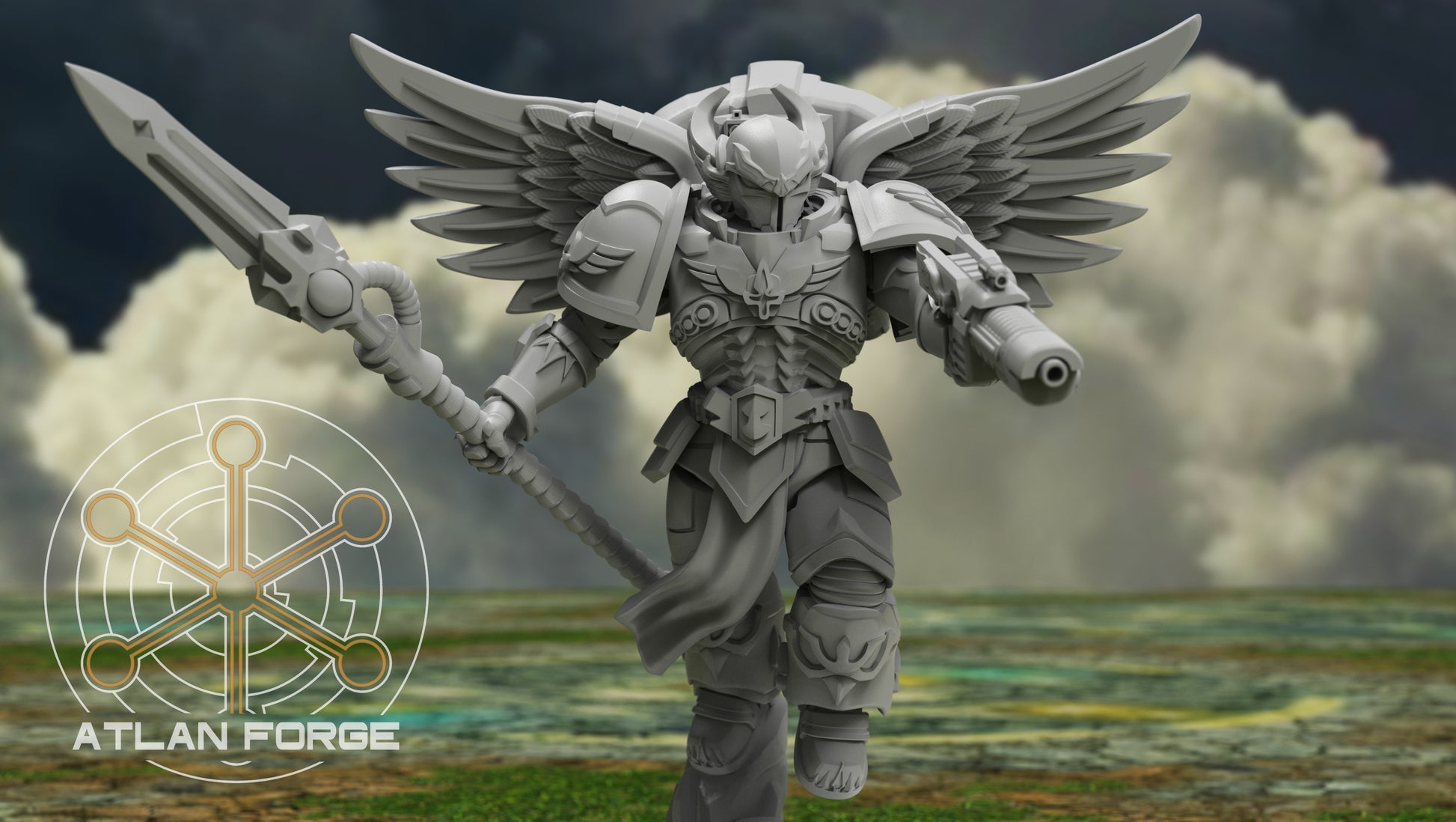 Angelic Ophanim Squad - Sci-Fi Wargaming Miniatures, 32mm