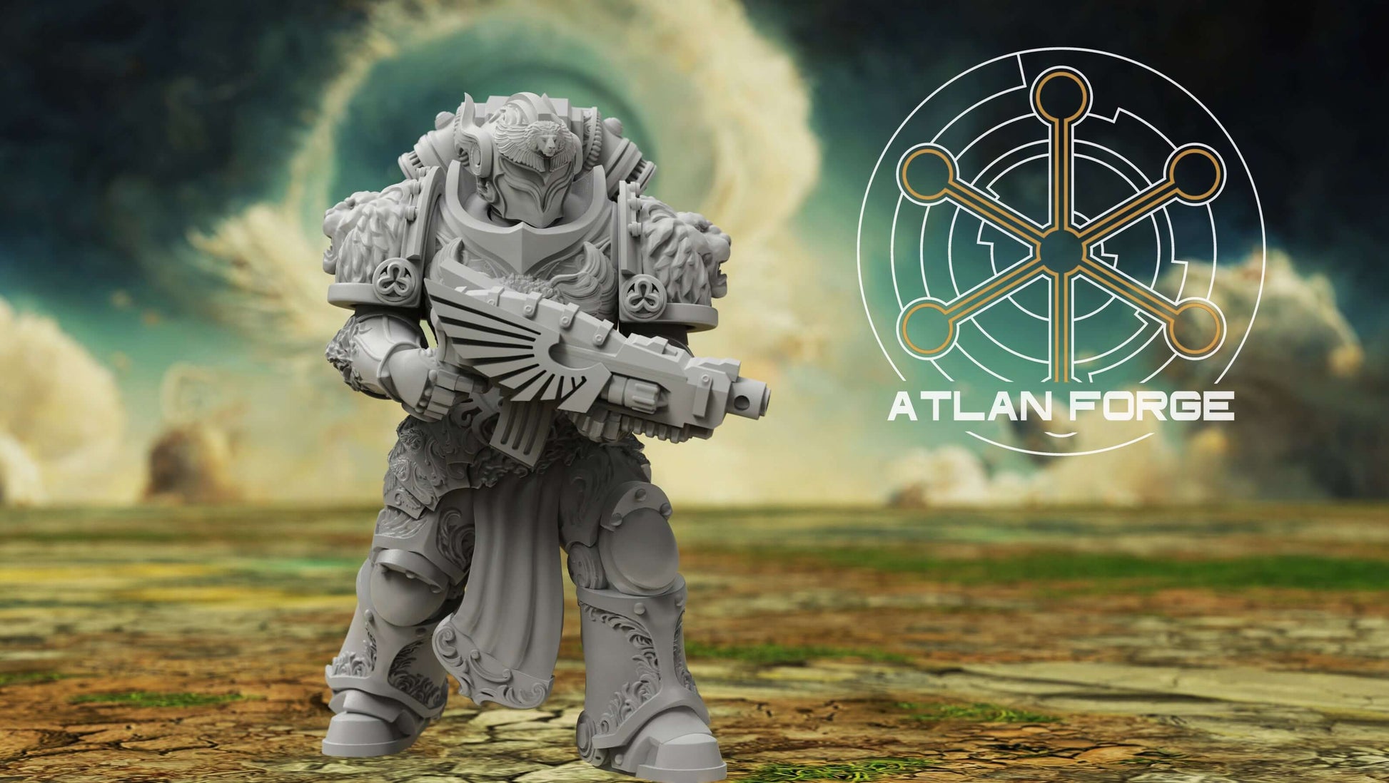 Angelic Sci-Fi Warriors Angelic Ranged Veterans resin miniatures with ornate armour and energy weapons