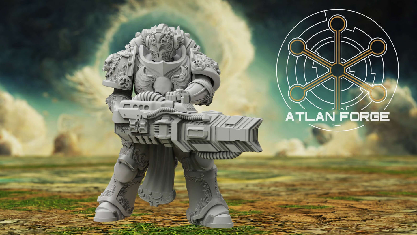 Angelic Sci-Fi Warriors Angelic Ranged Veterans resin miniatures with ornate armour and energy weapons