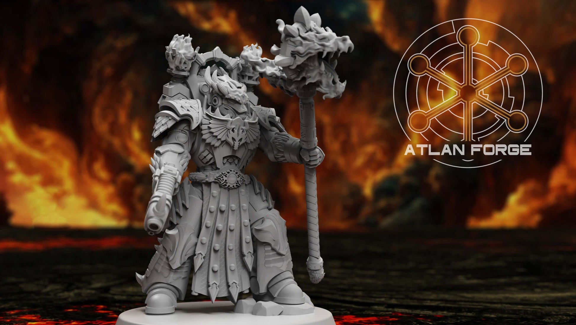 Sci-Fi Warrior Miniature featuring Dragon Mage Space Wizard in detailed resin design.