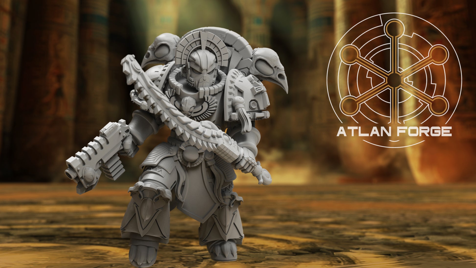 Aegyptian Melee Amenti squad of five with ornate armour, melee weapons, pistols and flamers