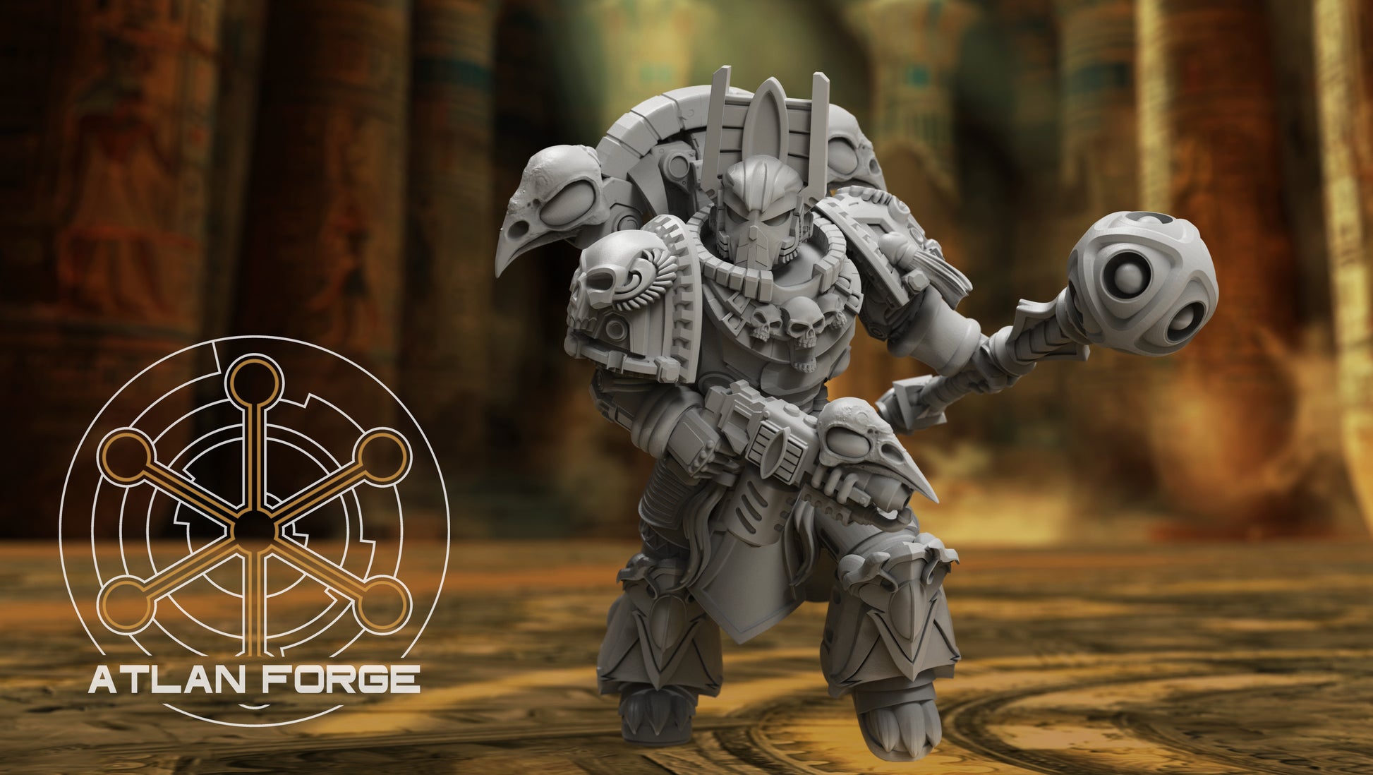 Aegyptian Melee Amenti squad of five with ornate armour, melee weapons, pistols and flamers