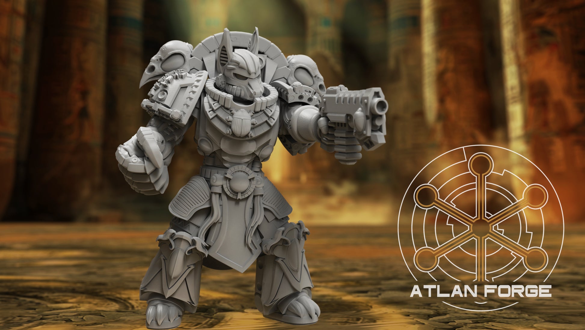 Aegyptian Melee Amenti squad of five with ornate armour, melee weapons, pistols and flamers