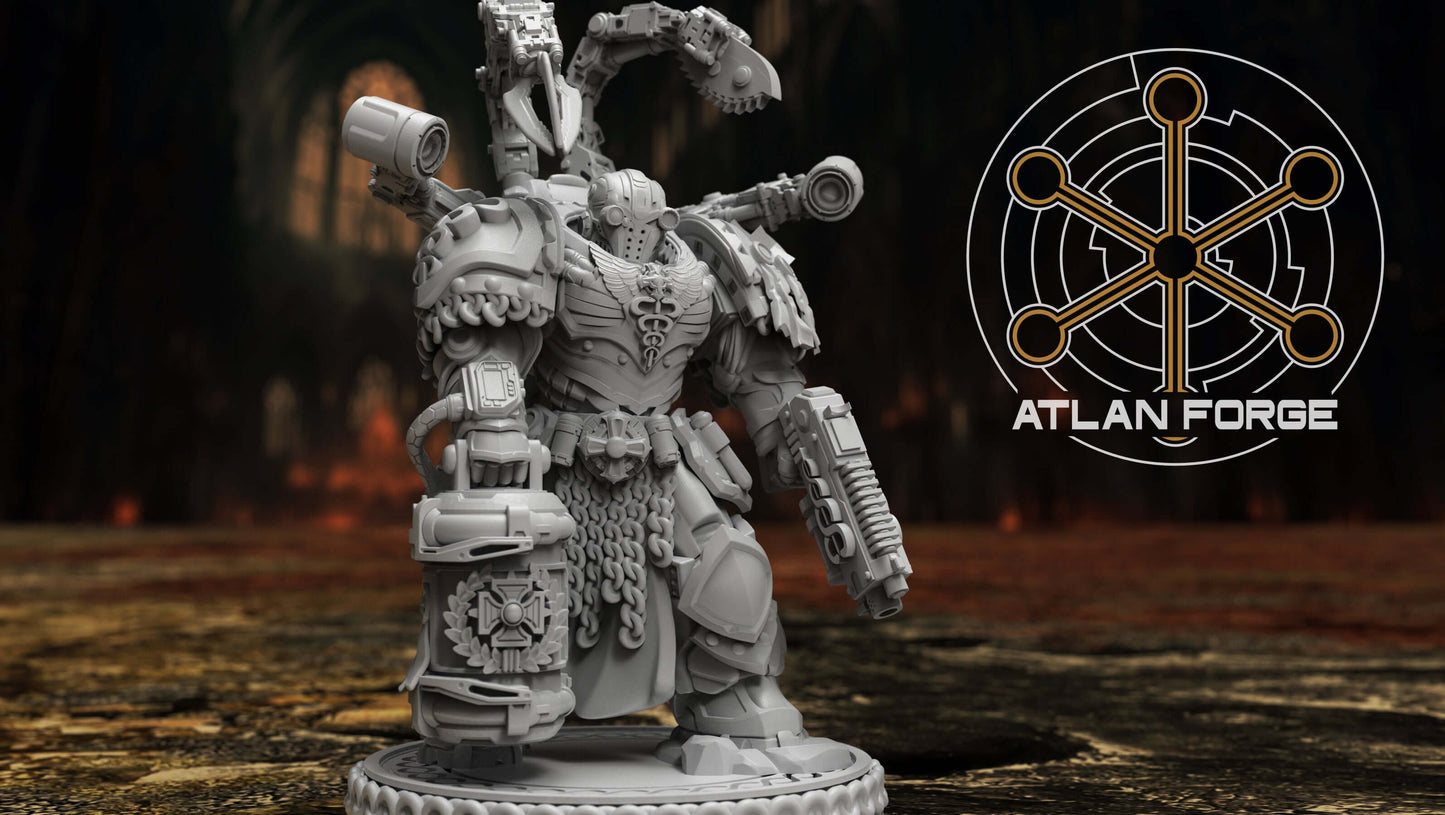 Templar Aegis Therapeuo grimdark apothecary warrior resin miniature
