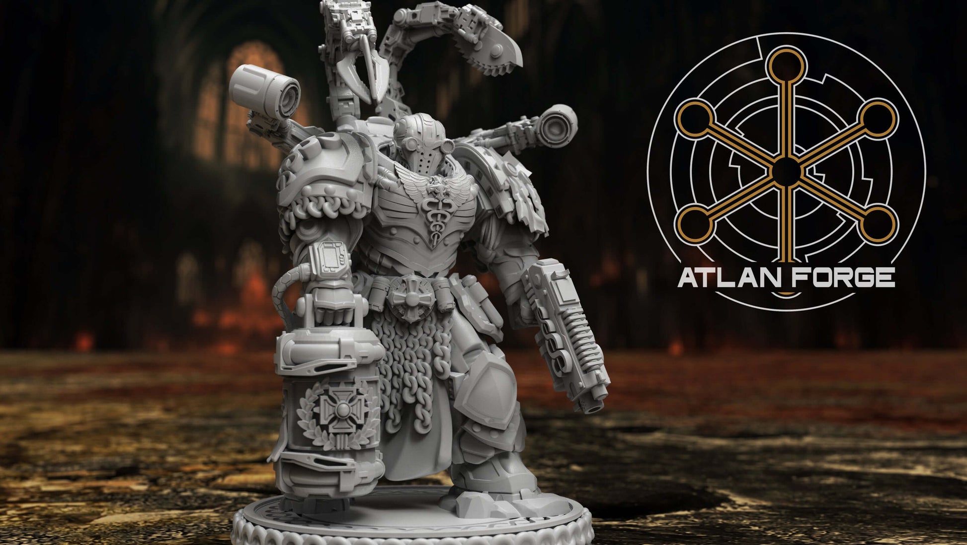 Templar Aegis Therapeuo grimdark apothecary warrior resin miniature