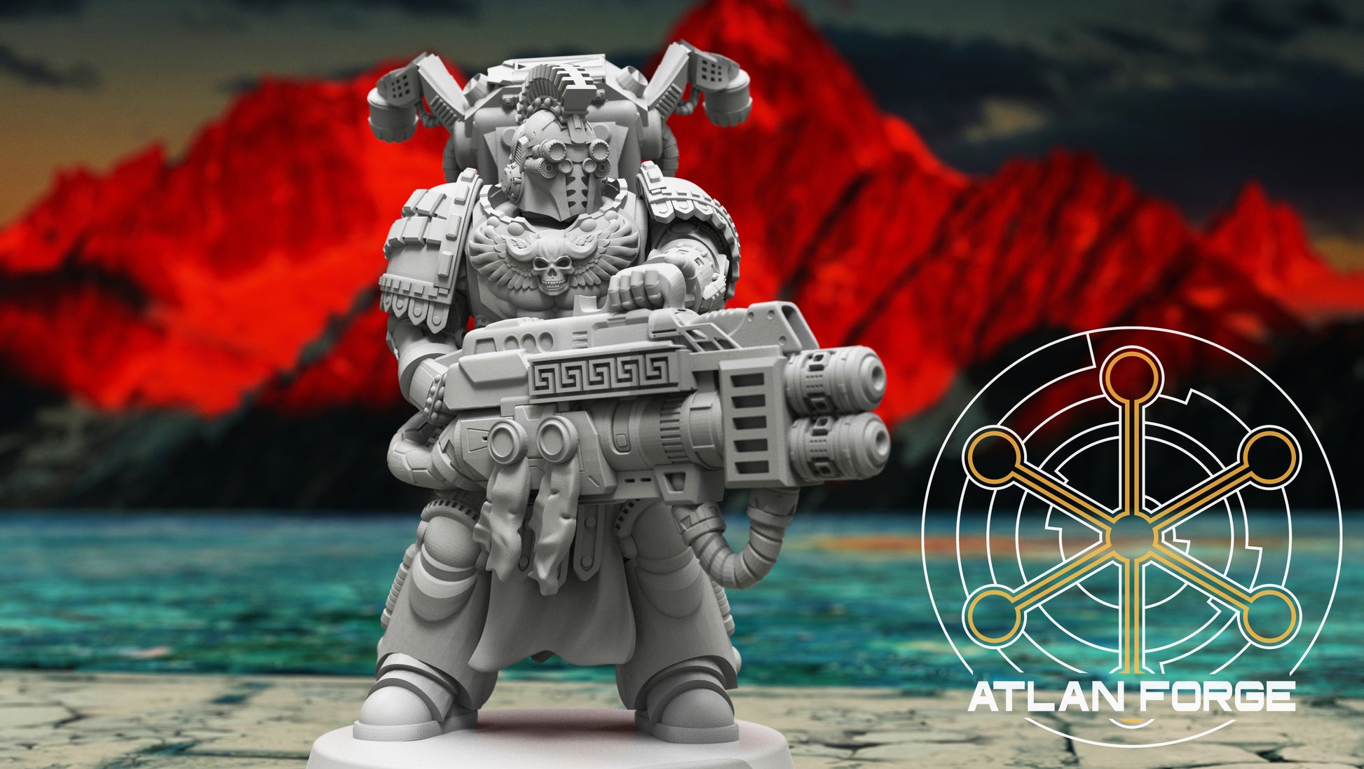Minoan Toxotai 32mm resin squad of 5 sci-fi heavy infantry by AtlanForge