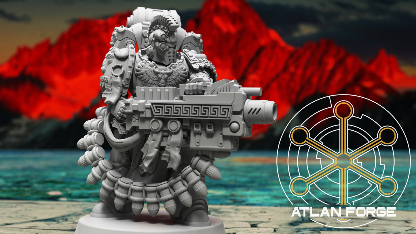 Minoan Toxotai 32mm resin squad of 5 sci-fi heavy infantry by AtlanForge