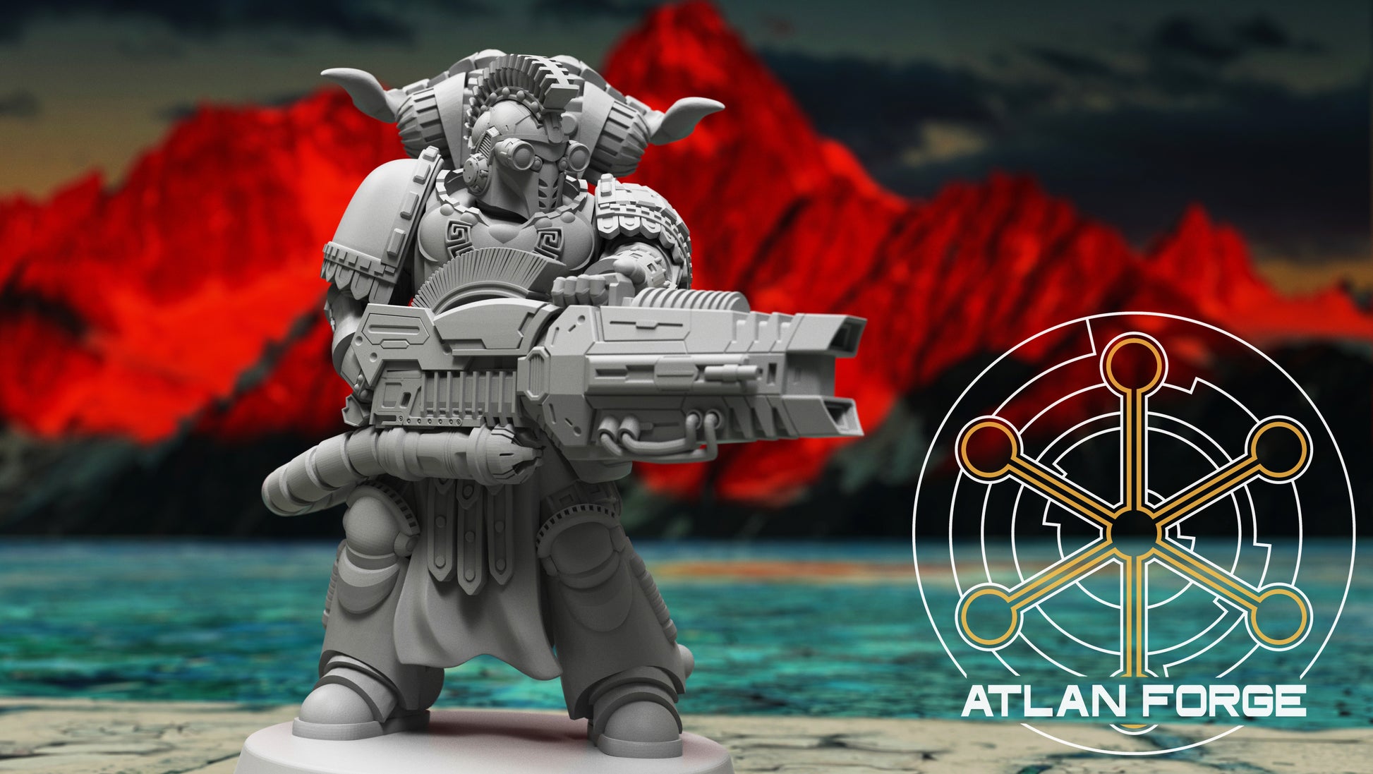 Minoan Toxotai 32mm resin squad of 5 sci-fi heavy infantry by AtlanForge