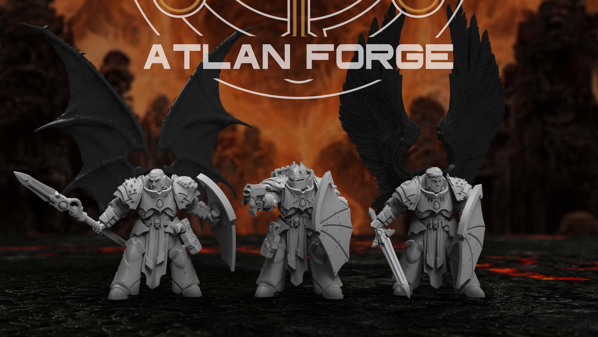 Vampire Knights Veterans - Atlan Forge, Sci-Fi Wargaming Miniatures, 32mm Scale