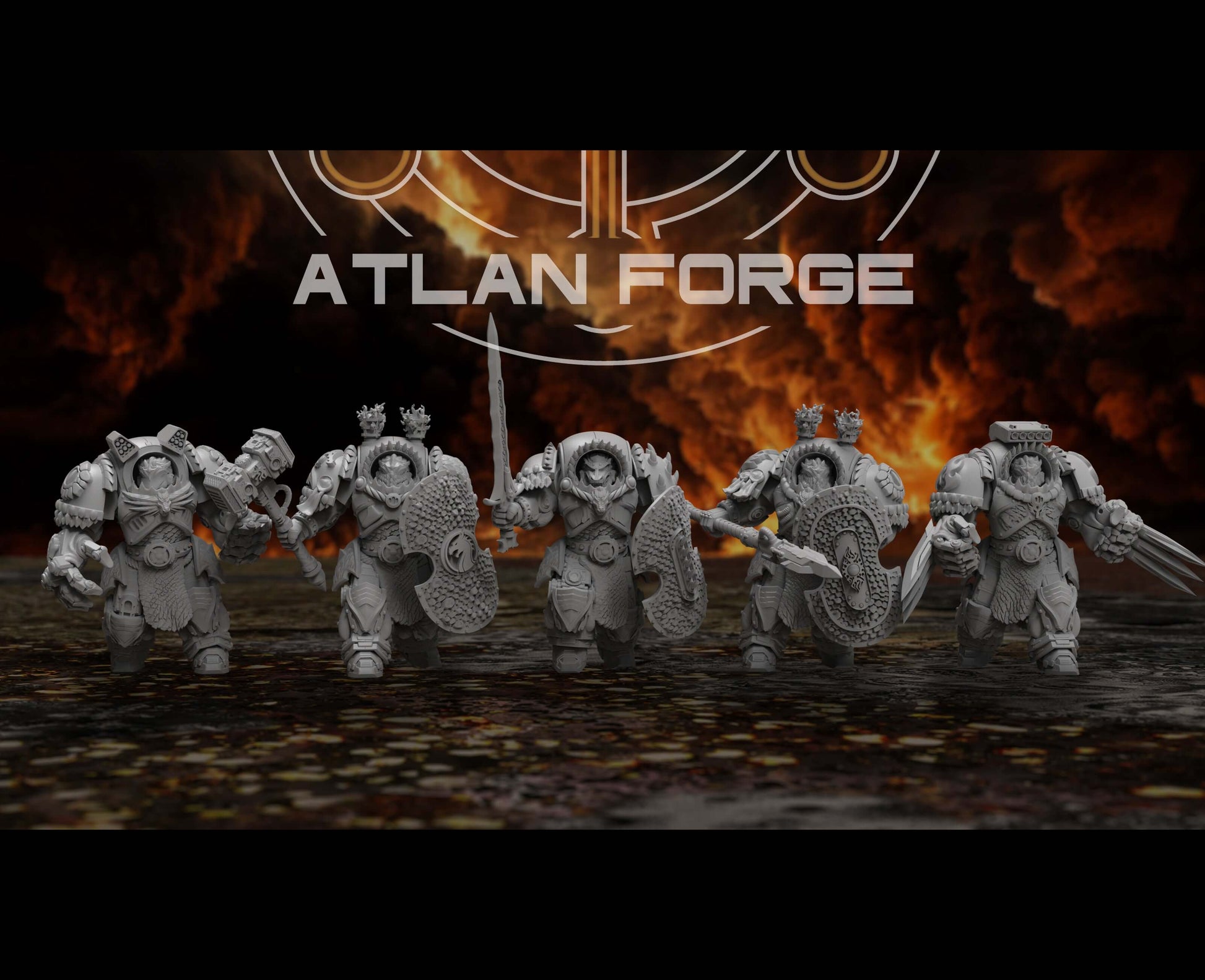 Dragon Assault Infernos - Atlan Forge, Sci-Fi Wargaming Miniatures, 32mm Scale