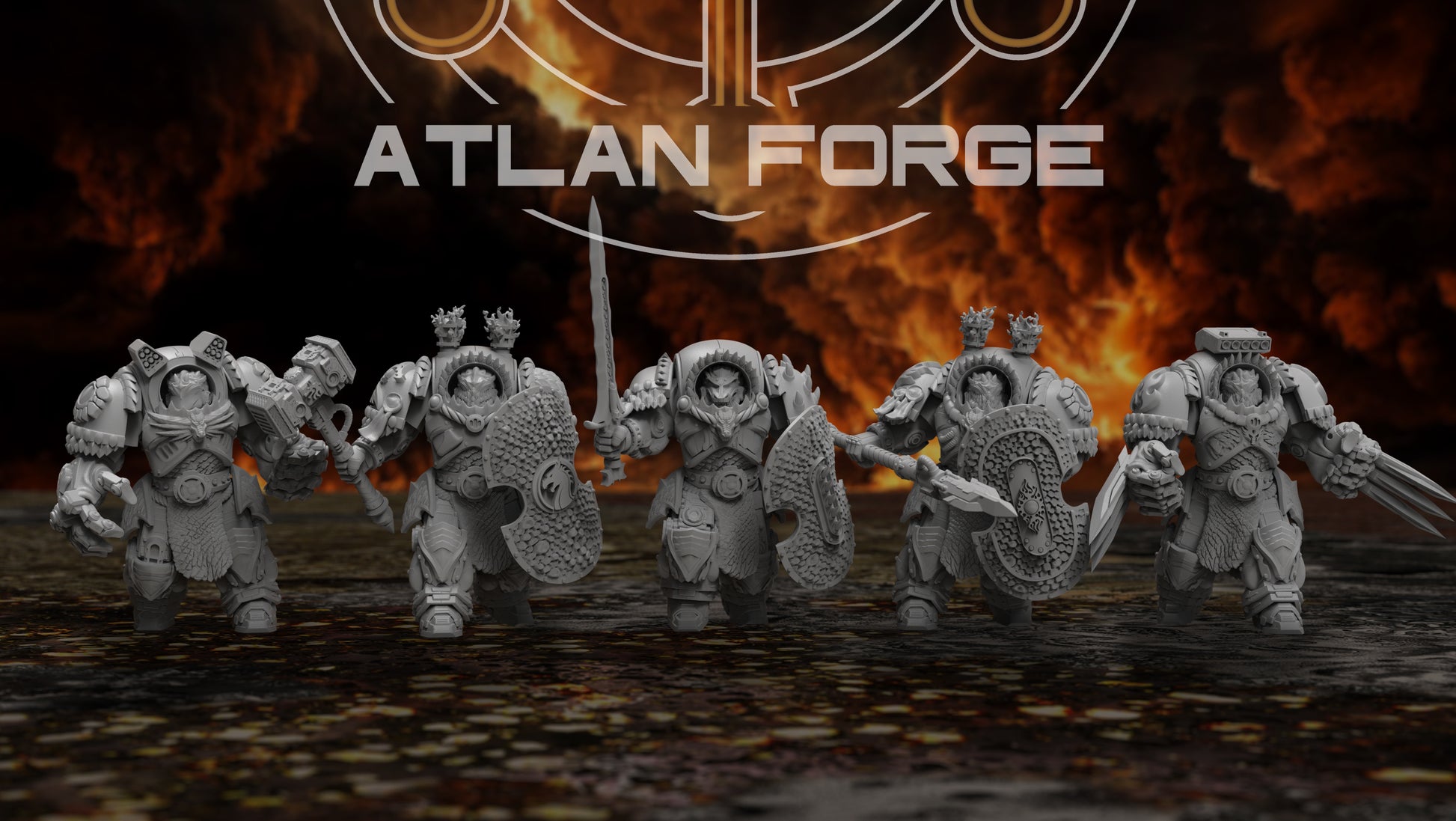 Dragon Assault Infernos - Atlan Forge, Sci-Fi Wargaming Miniatures, 32mm Scale