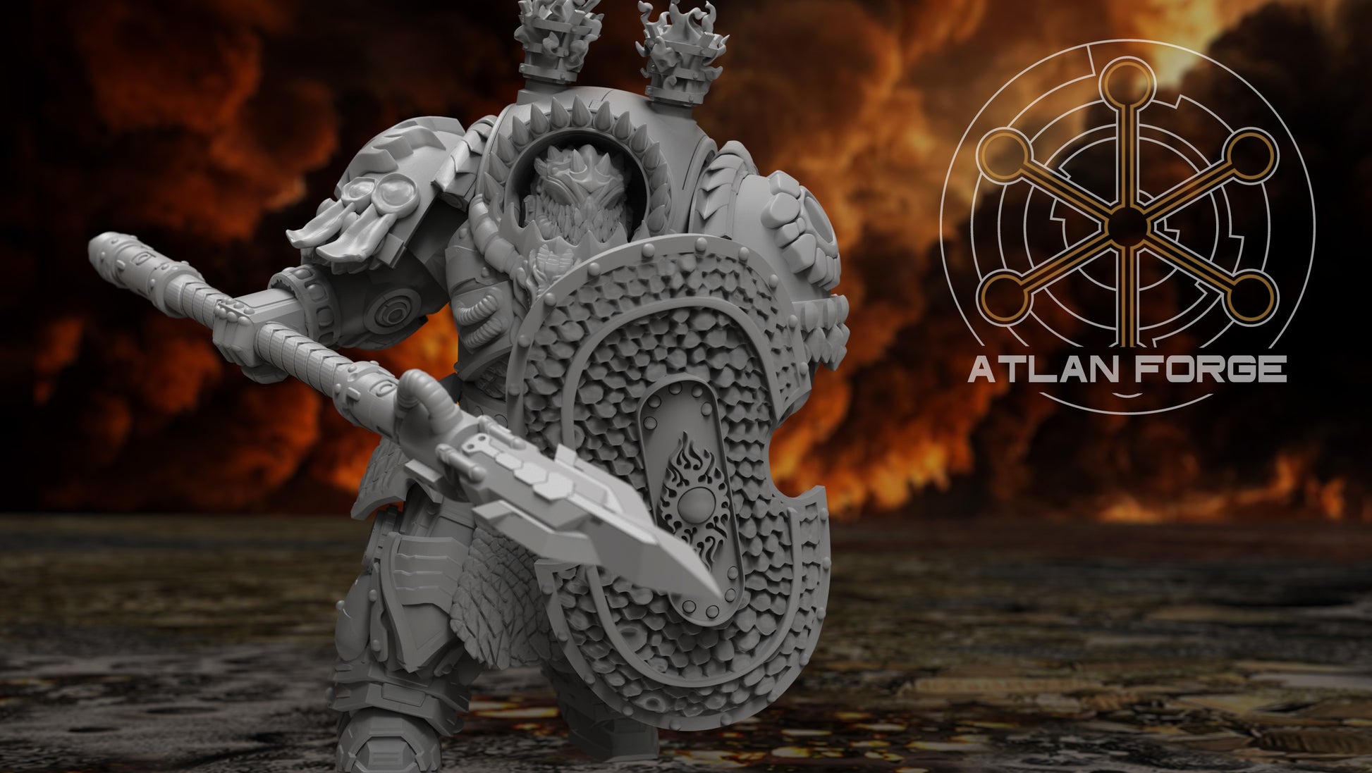 Dragon Assault Infernos - Atlan Forge, Sci-Fi Wargaming Miniatures, 32mm Scale