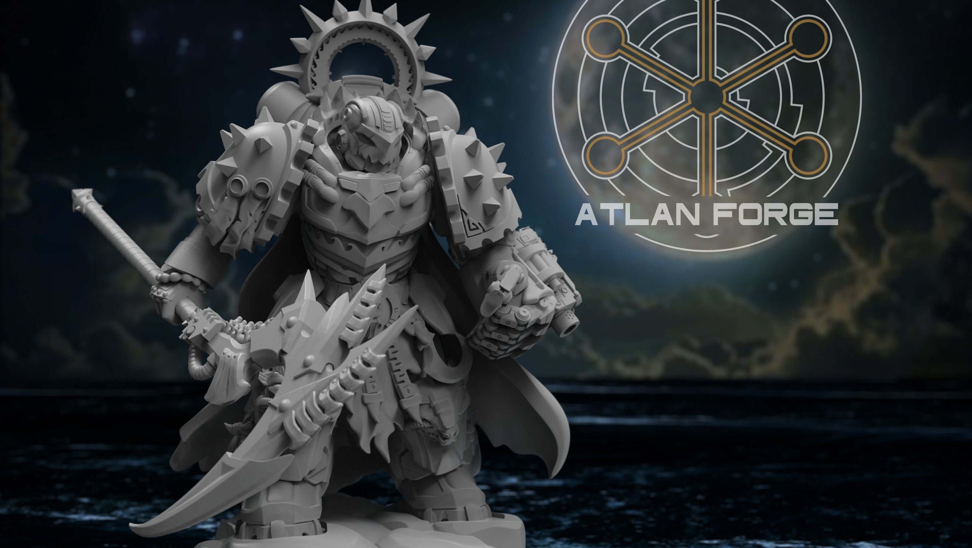 Wai Toa Kāpene armoured warrior captain miniature with polearm and scenic base