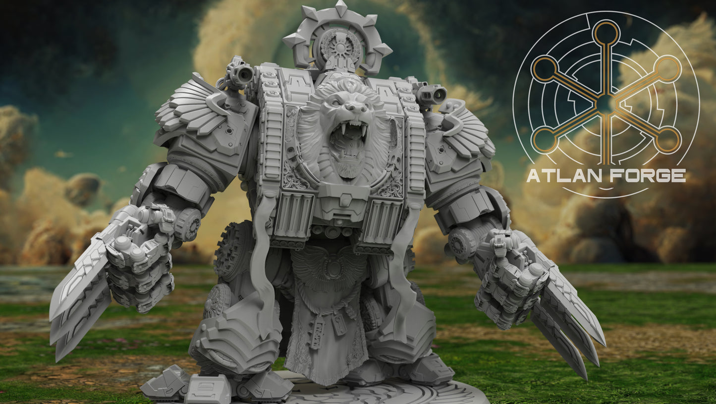 Dreadnought - Angelic Lion Dreadnought, Sci-Fi Wargaming Miniatures, 32mm Scale