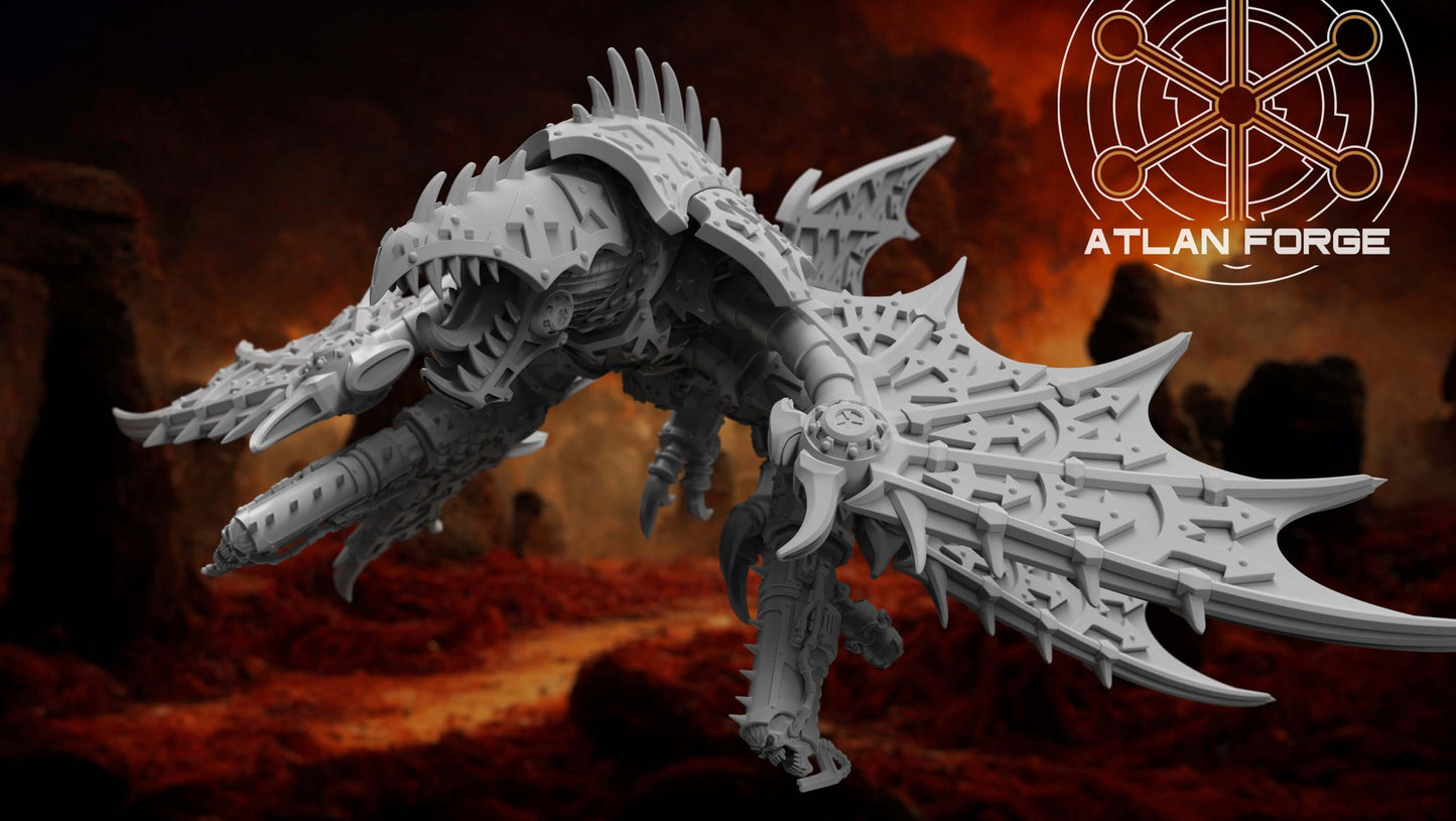 Demonic Cyberdrake demon war machine flying mechanical dragon