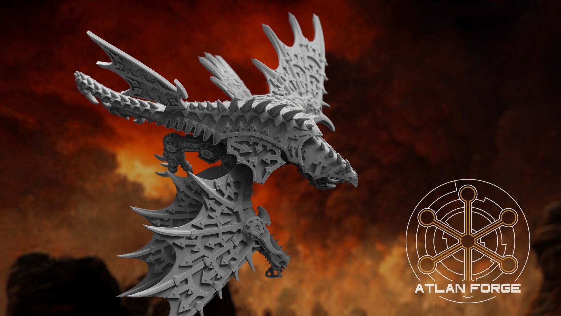 Demonic Cyberdrake demon war machine flying mechanical dragon